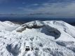 蔵王山　雪山登山(ライザスキー場)　ニョキニョキ育った雪の坊　強風の馬ノ背と御釜の絶景